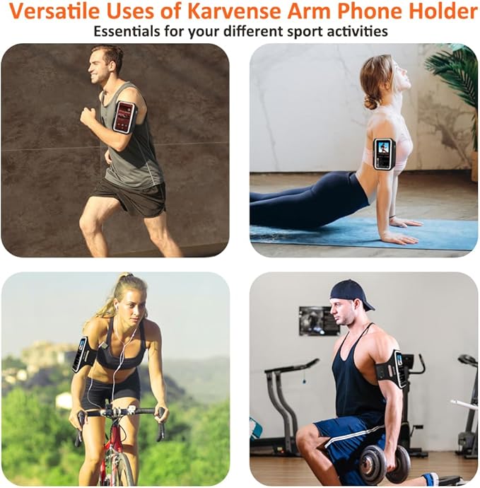 Phone Holder for Running-Karvense Phone Arm Bands w/Earphone Bag for Running&Gym& &Workout&Jogging, Cell Phone Armband for iPhone 17 Pro Max/16 Pro Max/15 Pro Max, Samsung Galaxy S Ultra/Plus- 6.9’’ - Image 3