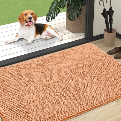 OLANLY Dog Door Mat for Muddy Paws 47x32, Super Absorbent Chenille Mud Mat by OLANLY