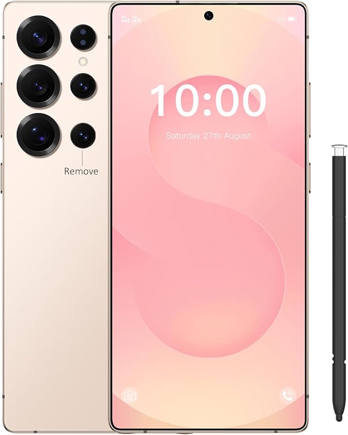 I25 Ultra Unlocked Cell Phone, 7.2" FHD+ Screen 8GB+256GB Smartphone, 8000mAh Battery Unlocked Phone, Built-in S Pen, AI 108MP Camera, US 1 Yr Warranty - Gold by luckeu