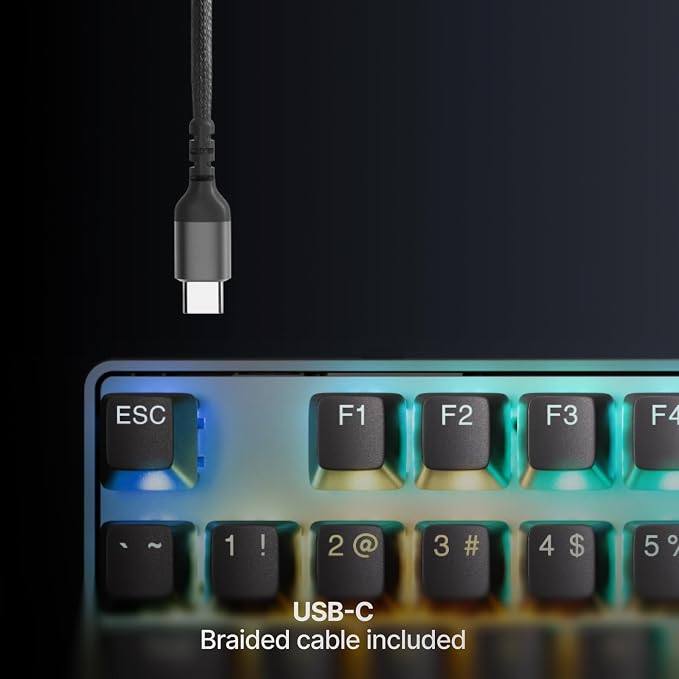 SteelSeries Apex Pro TKL Gen 3 Gaming Keyboard - OmniPoint 3.0 Analog Magnetic Switches, Quickset Auto-Presets (Rapid Trigger, Rapid Tap/SOCD, Protection Mode), OLED, RGB, PBT Keycaps, USB-C, Black - Image 8