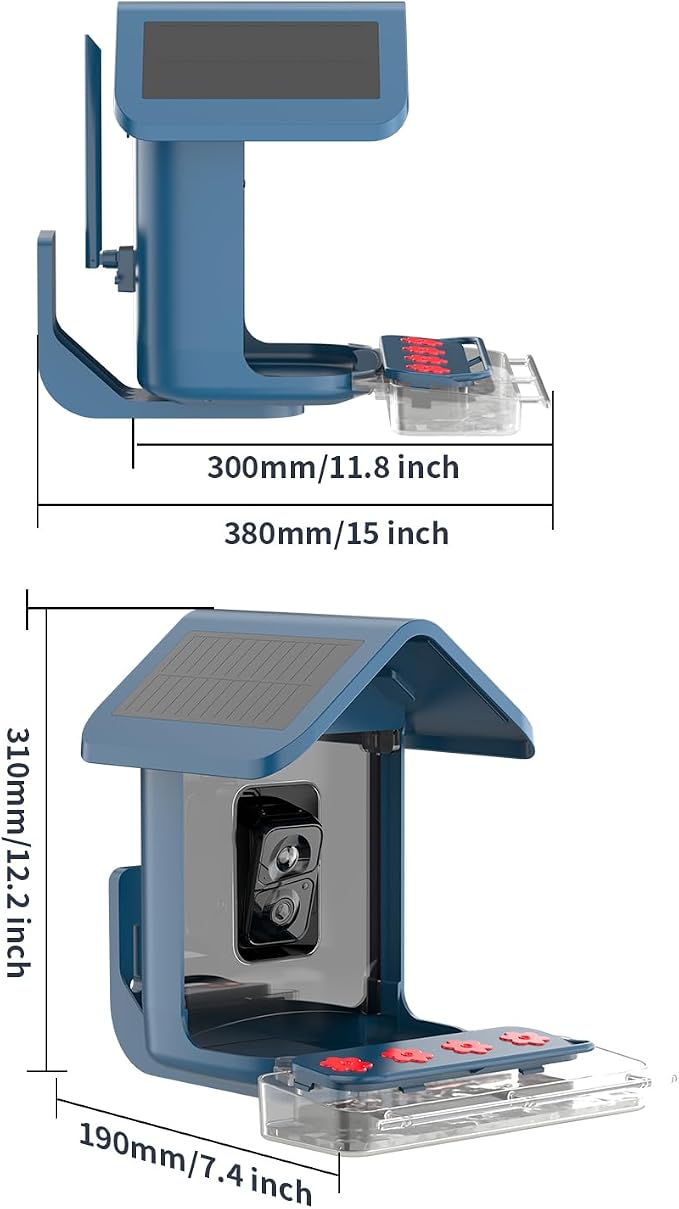 Bird Feeder with Camera Solar Powered : Smart Camera Bird Feeder 2K Live Feed Cam for Outdoor Backyard - Ai Identify Auto Capture Videos Pictures, Gifts for Birdlover Mom Dad, 2.5GHz WiFi - Image 9