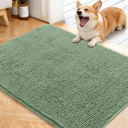 OLANLY Dog Door Mat for Muddy Paws 40x32, Super Absorbent Chenille Mud Mat by OLANLY