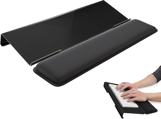 Laborio Computer Keyboard Wrist Rest, Keyboard Riser Stand for Desktop | Black, Ergonomic Acrylic Keyboard Holder, Non-slip Wrist Pad, Pain Relief for Typing, Multiple Colors by Laborio