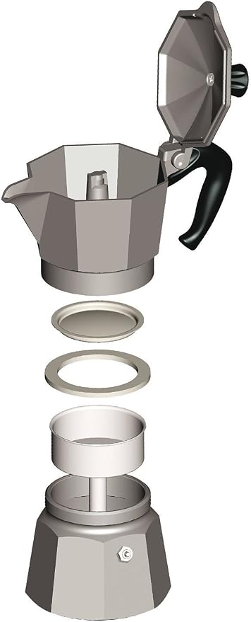 Bialetti - Moka Express: Iconic Stovetop Espresso Maker, Makes Real Italian Coffee, Moka Pot 3 Cups (4.3 Oz - 130 Ml), Aluminium, Silver - Image 5
