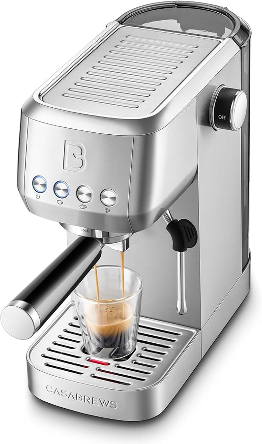 CASABREWS 3700 Essential Stainless Steel Espresso Machine with Steam Wand | 20-Bar Italian Pump, Powerful Steam Wand, 43.9oz Removable Water Tank, Compact Espresso Maker for Home, Cappuccino & Latte by CASABREWS