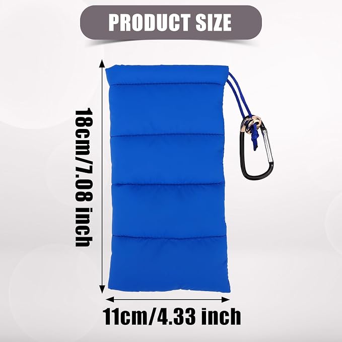Lyreh Thermal Phone Pouch, Down Cotton Warm Phone Case Cover Bags Prevents Freezing & Overheating Protector Cellphone Pouch with Carabiner Ideal for Outdoor Camping Hiking Skiing(Blue) - Image 2