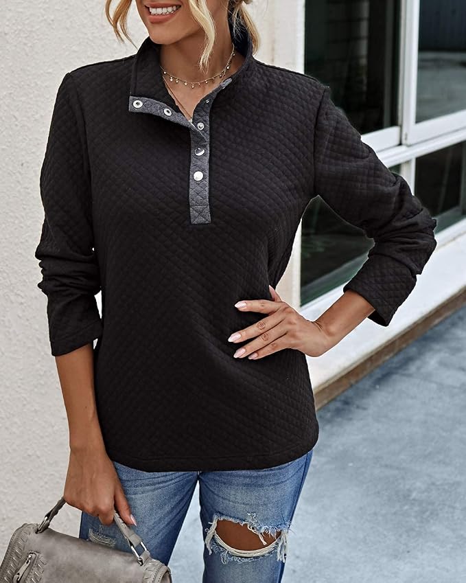 BTFBM Women Fashion Quilted Pattern Lightweight Zipper Long Sleeve Plain Casual Ladies Sweatshirts Pullovers Shirts Tops - Image 4