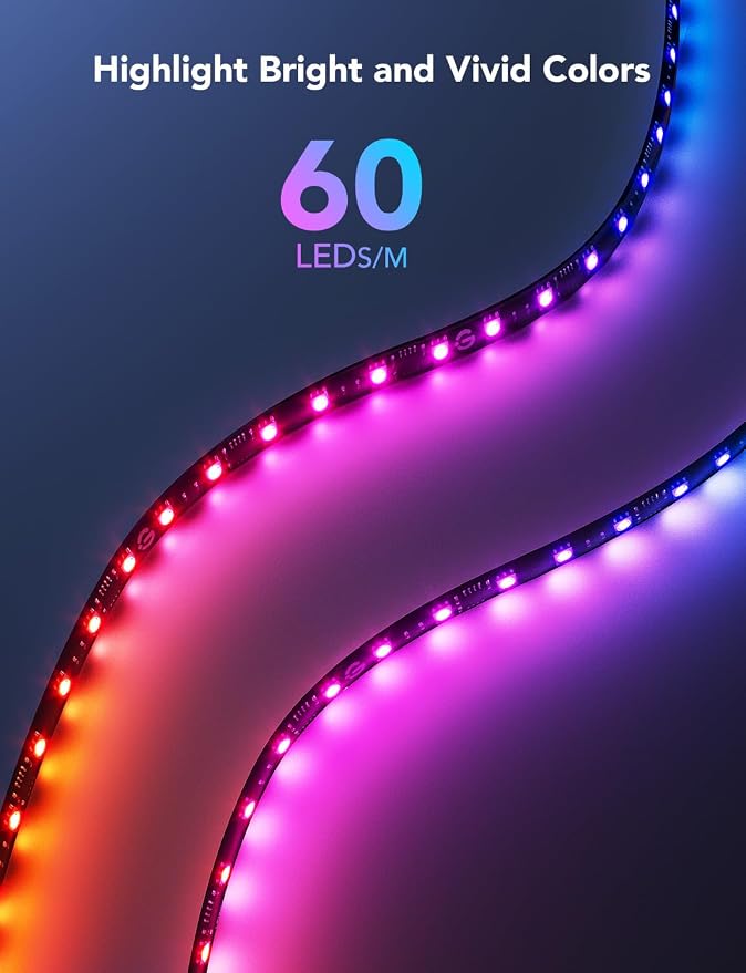 Govee Gaming Light for Monitor G1, RGBIC LED Backlight for 27-34 Inch PC | Smart LED Lights for Monitors with Color Matching, Adapts to Curved Monitors, Double Strip Light Beads with 123 Scene Modes - Image 3