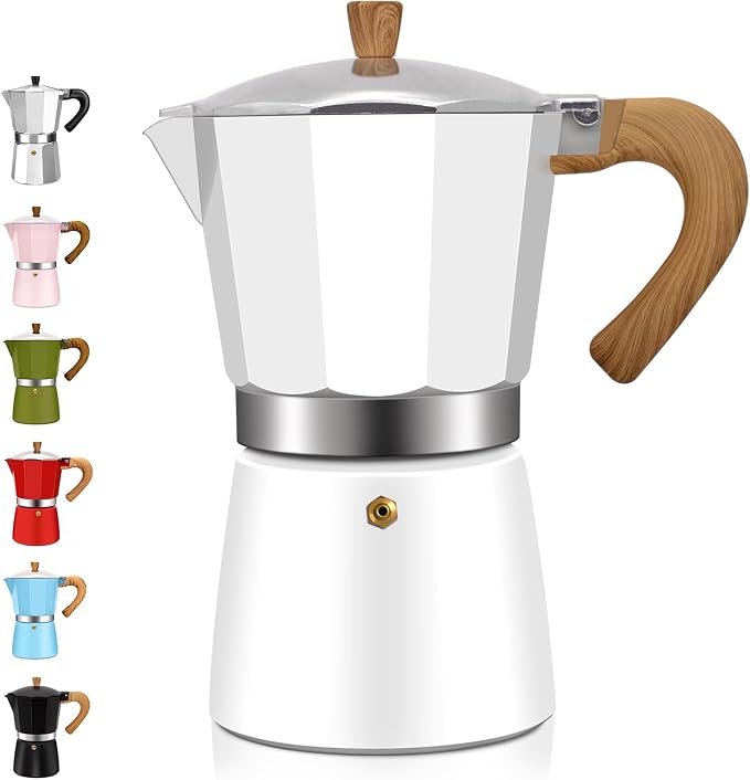 3 Cup Aluminum Espresso Stovetop Moka Pot Express Coffee Maker Percolator Italian Classic Mocha Coffee Machine for Italian and Cuban Cafe Brewing for Home & Camping 150ml 5oz by Theperfectcombinationofcoffeehomeandhealthylivingmakingeverydayadayofrituals