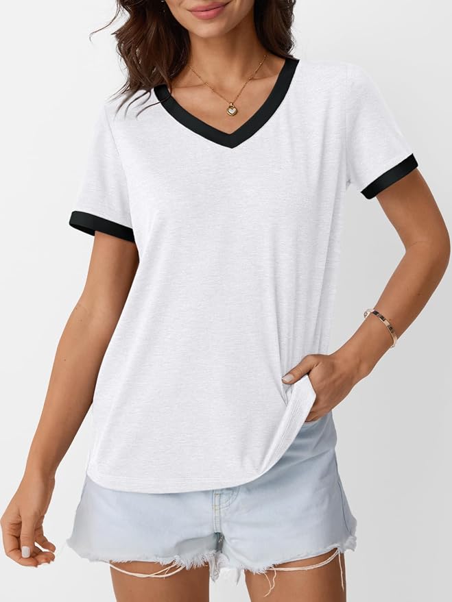 AUTOMET Womens Short Sleeve T-Shirts Summer Tops Casual Soft Tunic V Neck Basic Workout Clothes Spring Fashion Outfits 2026 - Image 3