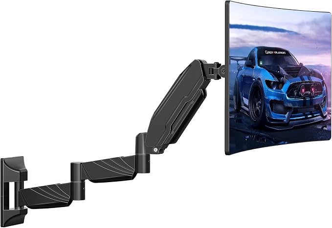 MOUNT PRO Monitor Wall Mount for 13 to 32 inch Computer Screen, Extra Long Adjustable Single Wall Mount Monitor Arm, Full Motion Vesa Wall Bracket 100x100, Hold up to 17.6lbs, Black by MOUNTPRO