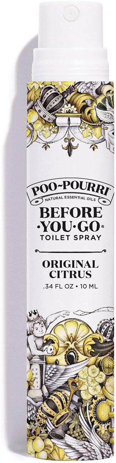 Poo-Pourri Before-You-Go In a Pinch Toilet Spray, Travel Essentials, Original Citrus .34 Fl Oz, Up to 20 Uses, On-The-Go Bathroom Odor Deodorizer with Essential Oils, TSA Approved Size, Lemon Bergamot by Unknown
