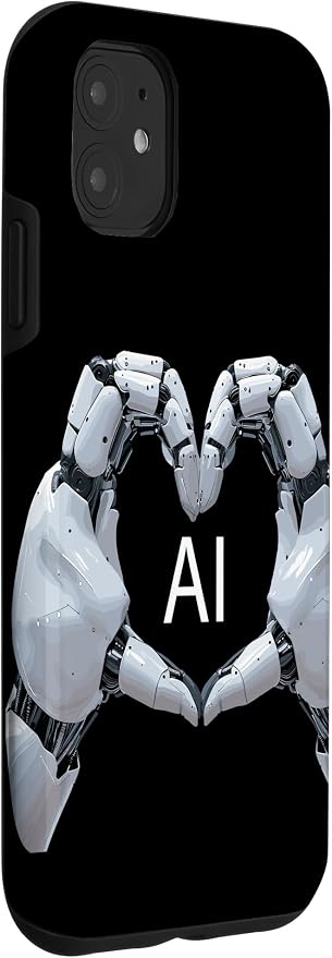 iPhone 11 Love AI, Artificial Intelligence, robot hands Case - Image 3