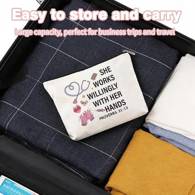 Nurse Pouch Bag for Work Supplies Graduation Nursing Practitioner School Gifts Nurse Stuff Essential Nurses Accessories for Women Bag Nursing Preceptor Gifts from Student Nurses Bday Week Present - Image 5
