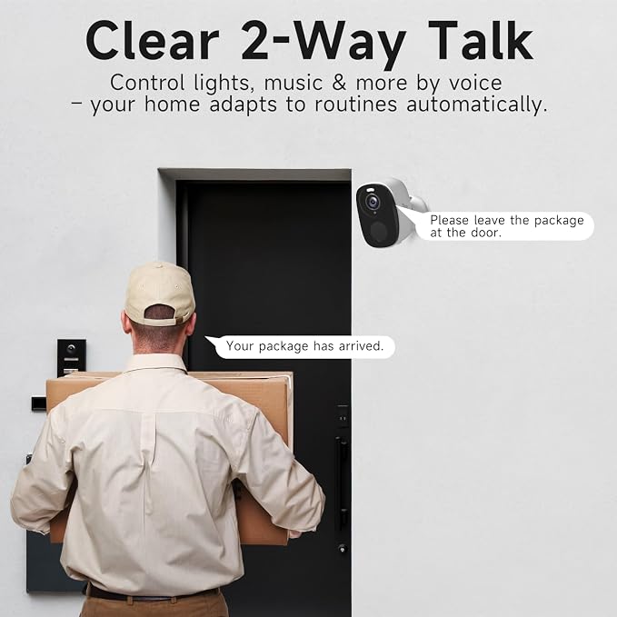2K Security Camera Wireless Outdoor, 5GHz/2.4GHz WiFi Camera for Home Security Battery Powered, AI Motion Detection, Color Night Vision, 2-Way Talk,Siren,Spotlight,IP65,Works w/Alexa,Cloud/SD - Image 7