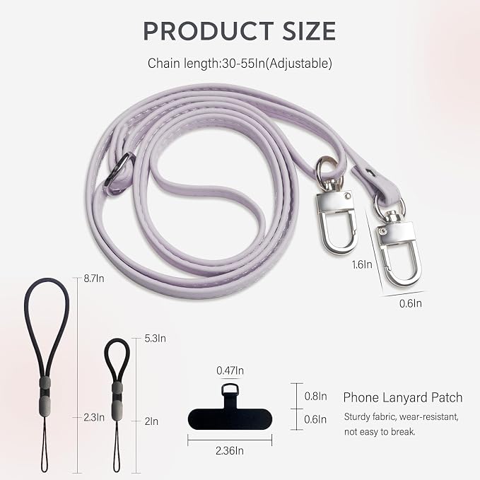 BFSD·DM Phone Crossbody Strap, Universal Crossbody Patch Phone Lanyards,Phone Lanyards for Around The Neck,Phone Strap,Compatible with Most Smartphones(Purple) - Image 2
