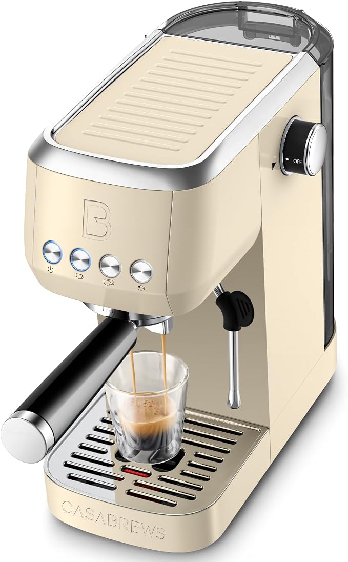 CASABREWS 3700 Essential Espresso Machine, Stainless Steel Espresso Maker | 20-Bar Italian Pump, Powerful Steam Wand, 43.9oz Removable Water Tank, Compact Espresso Maker for Home, Cappuccino & Latte by CASABREWS