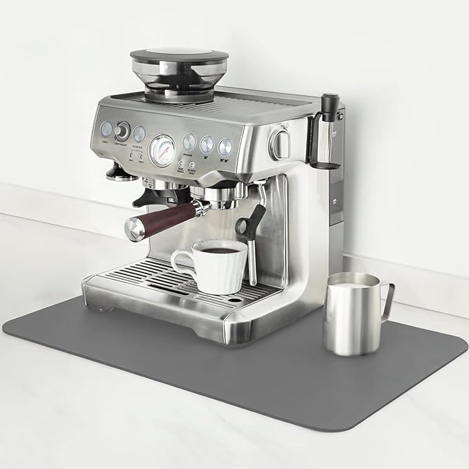 Mimore Coffee Mat - 12x19 Inch Countertop Mat - Absorbent, Hides Stains, Rubber Backed - Dish Drying Mat Fits Under Coffee Maker, Espresso Machine by Mimore
