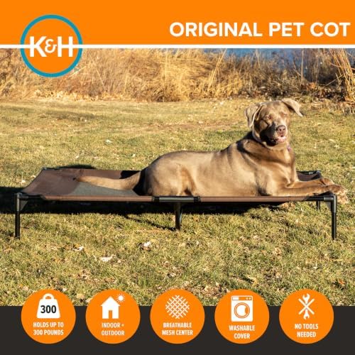 K&H Outdoor Elevated Dog Bed for XL & Giant Pets, Chocolate, Jumbo 56x38 - Image 2