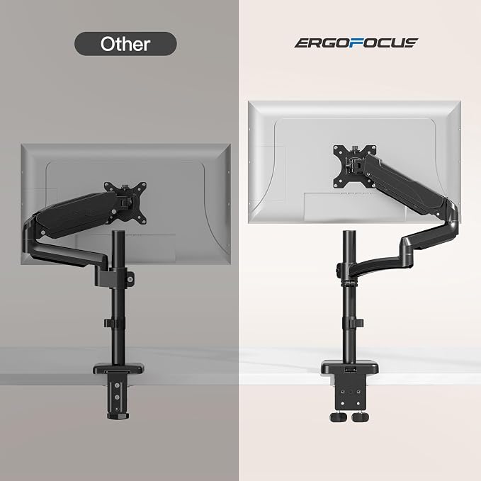 Extra Long Arm Monitor Mount, Fits Max 32" Hold up to 19.8lbs | Single Long Arm Computer Desk Mount, Extra Long Adjustable Stand, Tall Arm with Tilt, Swivel, Rotation, VESA 75/100mm - Image 3