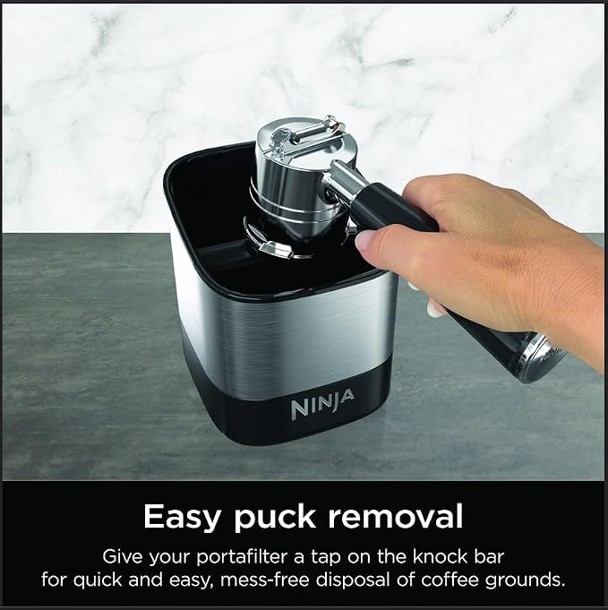 Ninja Luxe Café Knock Box, Holds 10 Double Shot Pucks, XSKKNOCKBOX | Accessories for Espresso Machine, Easy & Mess-Free Puck Disposal, Coffee & Espresso Grounds, Non-slip Base, Removable Bar - Image 2