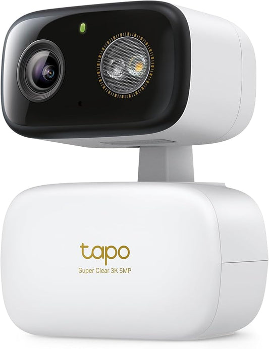 Tapo 3K 5MP Pan/Tilt Indoor/Outdoor Security Camera, Free Person/Vehicle/Baby Cry Detect & 360° Motion Track, Color Night, SD/Cloud, Wrks w/Alexa & Google Home, 2.4 GHz WiFi, HybridCam 360 by Unknown
