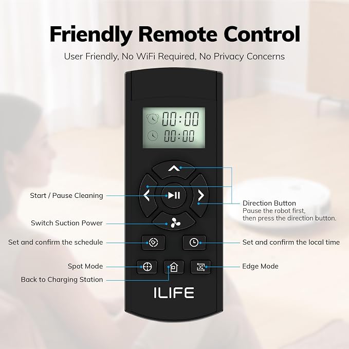 ILIFE V2 Robot Vacuum Cleaner, Tangle-Free Suction | 120 Mins Runtime, Slim, Self-Charging Robotic Vacuum Cleaner, Ideal for Pet Hair and Hard Floors - Image 3