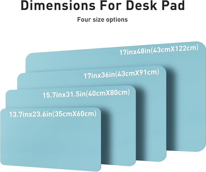 Aothia Large PU Leather Desk Pad Protector – Non-Slip Mouse Pad & Writing Mat for Office/Home, Waterproof, Easy to Clean (31.5" x 15.7", Blue Topaz) - Image 3