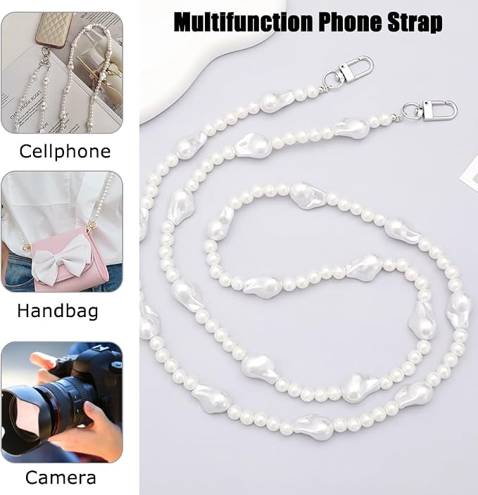 Phone Crossbody Chain Cell Phone Lanyard,Universal Leather+Metal Shouder Strap with Phone Tether Patches (N) - Image 6