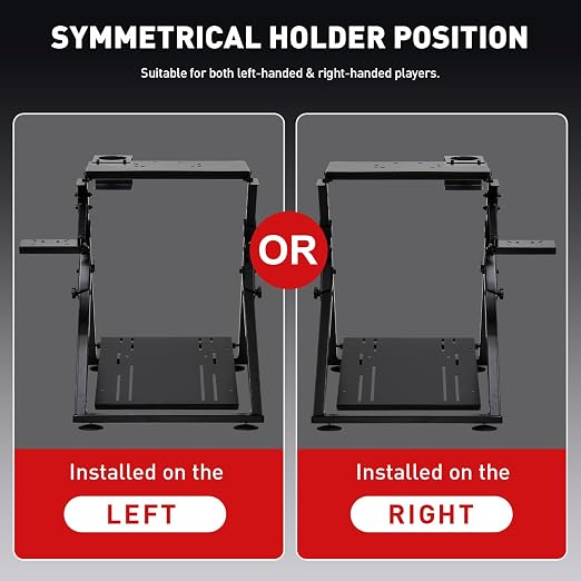 GTPLAYER Sim Racing Wheel Stand Simulator Cockpit Wheel Stand fit for Logitech G25 G27 G29 G920 G923 Thrustmaster T330TS Gaming Stand Wheel Pedals NOT Included, Deep Black With Cup Holder - Image 4