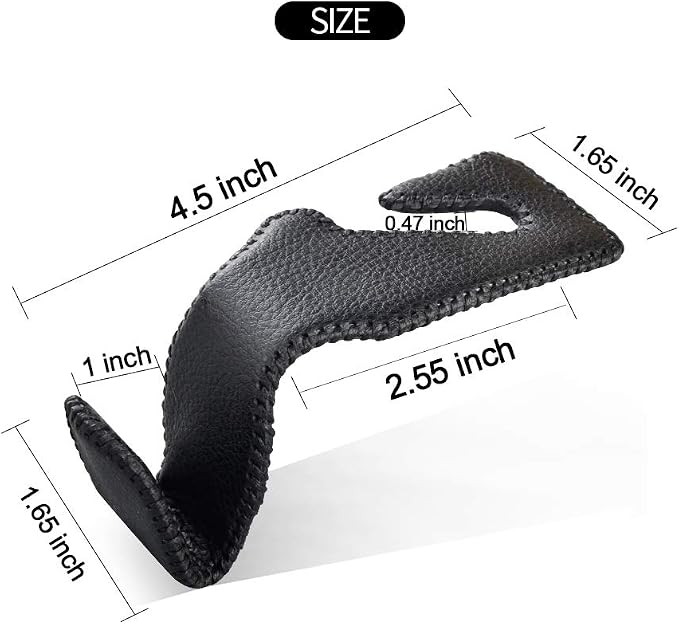 Car Hooks Universal Car Vehicle Back Seat Headrest Hanger Holder Hook Microfiber Leather & Stainless Steel for Bag Purse Cloth Drink Grocery (Brown) - Image 2