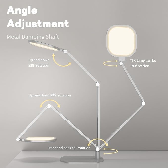 LitONES LED Desk Lamp for Home Office, Soft Edge-lit Design - Modern Style | Eye-Caring Diffused Light, Professional Computer Light for Reading, Crafts & Zoom, Dimmable with 30 Modes, Memory & Timer - Image 5
