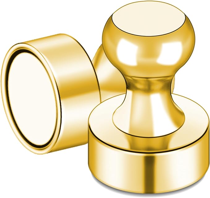 LOVIMAG Fridge Magnets 25Pcs, Magnet for Refrigerator Whiteboard, Gold | Small Strong Neodymium Metal Cute Push Pin for Classroom, Kitchen, Accessories Decorative, Office, Calendar - Image 8