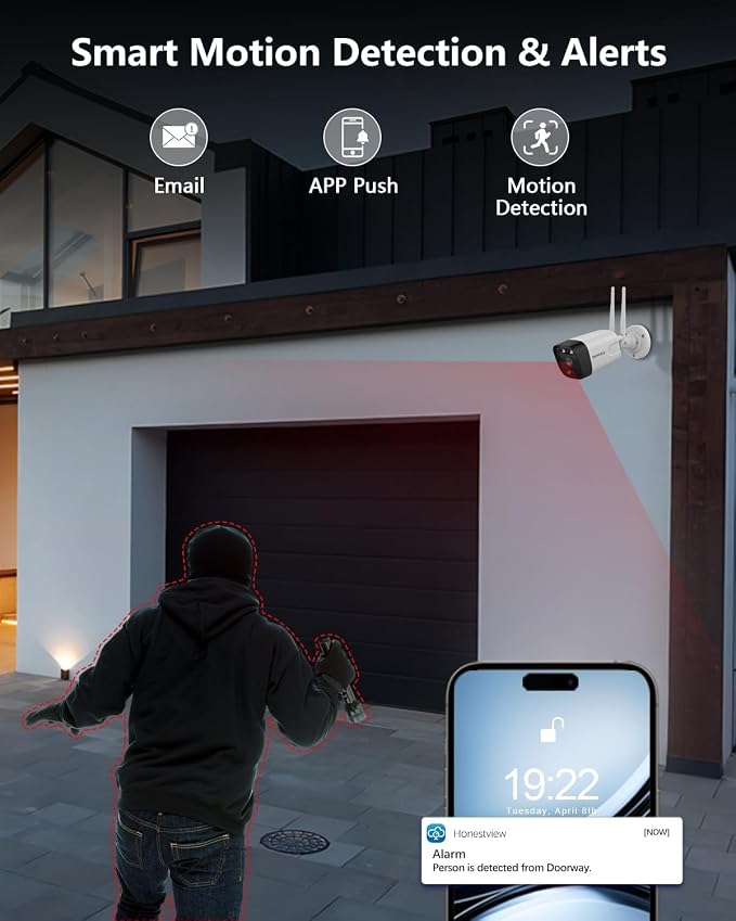 (2026 Update) Wireless WiFi Outdoor Security Camera System with Dual Antenna Cameras, 55% Stronger Signal, 130° Wide Angle, 2-Way Audio, No Monthly Fee, Home NVR Security System - Image 6