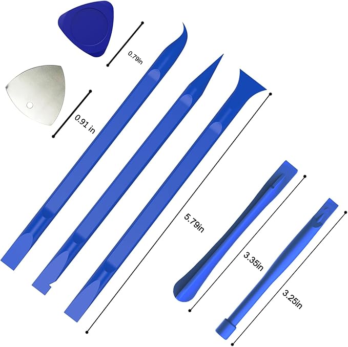 Repair Tools Kit for iPhone iPad MacBook Nintendo Switch PS4 Xbox Laptop - 5 Universal Triangle pry bar + 2 Spudger + 3 Big Spudger + 2 Metal Triangular spudgers(0.91") - Image 6