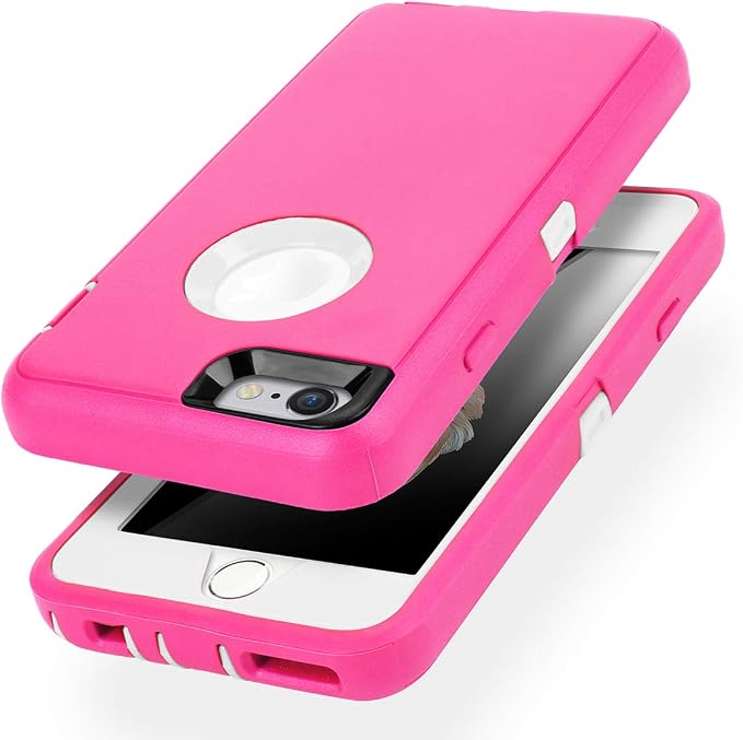 AICase iPhone 6 Case, iPhone 6S Case [Heavy Duty] Built-in Screen Protector Tough 3 in 1 Rugged Shockproof Cover for Apple iPhone 6/6S (Pink/White) - Image 3