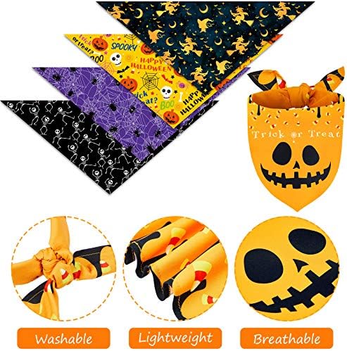 Weewooday 8 Pcs Halloween Dog Bandanas Adjustable Pet Scarf,Spider Style - Image 3