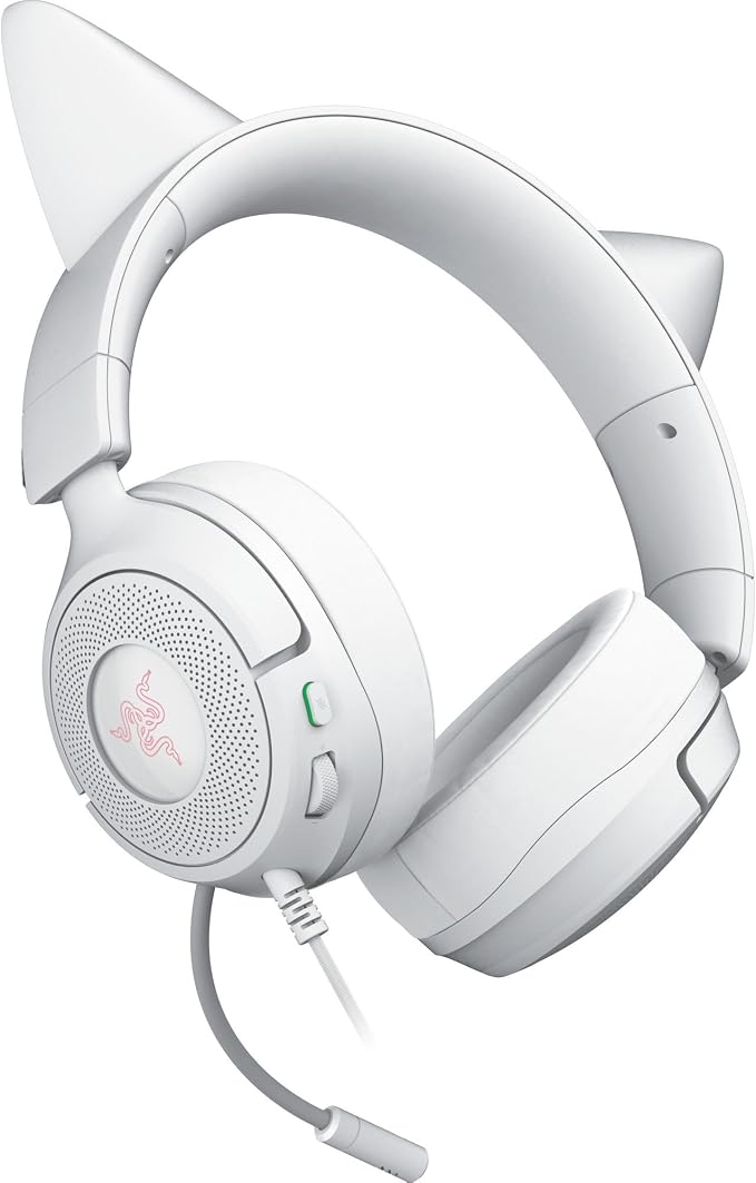 Razer Kraken Kitty V3 X Wired Gaming Headset, Kitty Ears, White | HyperClear Cardioid Mic, 40 mm Drivers, 7.1 Surround Sound, Comfy Ear Cushions, Cross-Platform via 3.5mm PC, PS5, Xbox - Image 8