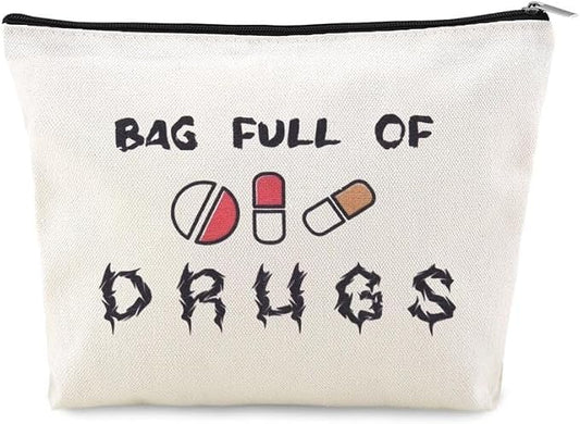 Travel Medicine Bag for Family Pharmacist Nurse Practitioner Gifts for Women Funny Meds Pouch Dental Medical Physician Assistant Makeup Bag Canvas Medication Carrying Pouch Emergency Pouch for School by YangQian