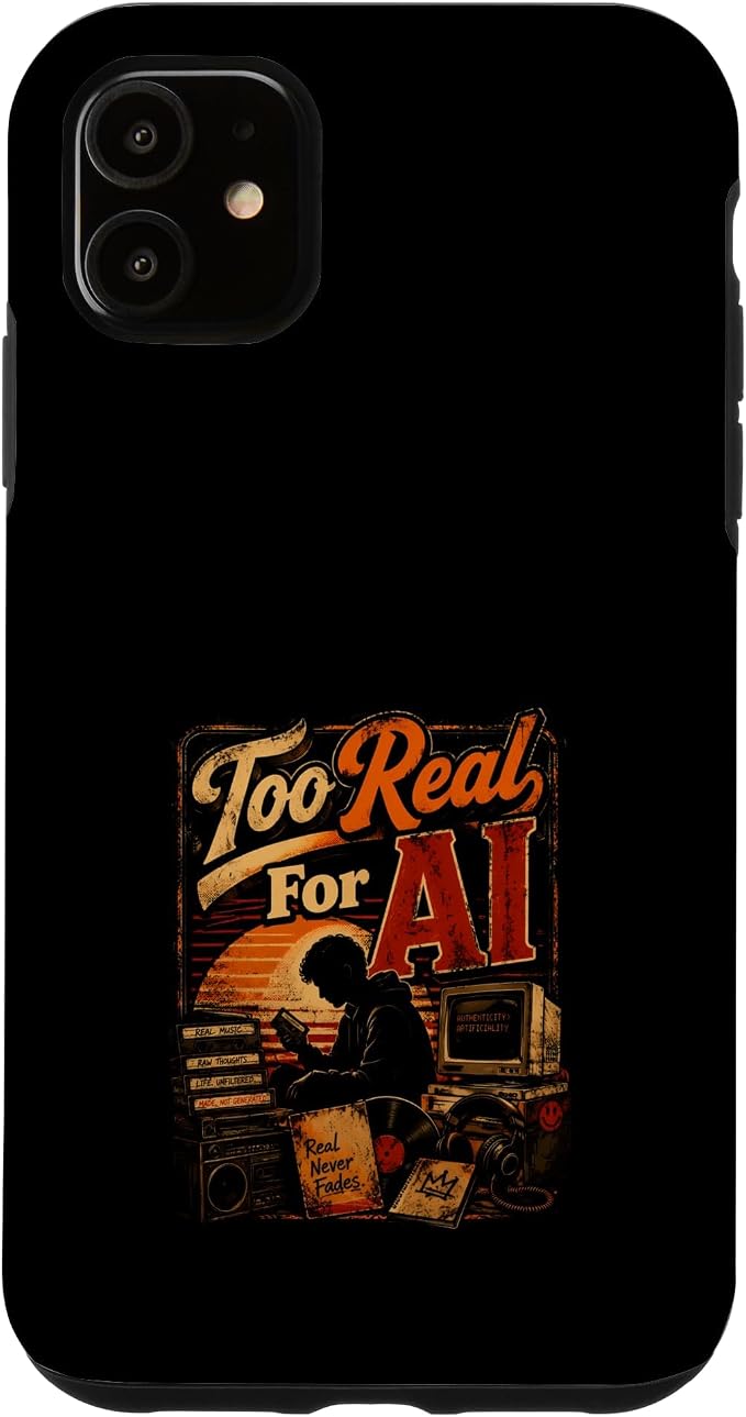 Too Real for AI - Authentic Music Lovers Case for iPhone 11 by Unknown