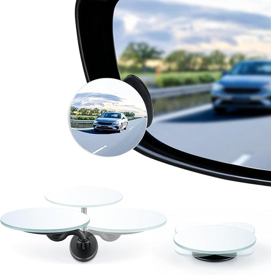 LivTee Blind Spot Mirrors, 2" Round HD Glass Frameless 360° Adjustable Convex Rear View Mirrors with Wide Angle Stick, Exterior Accessories for Cars, SUVs and Trucks, 2 Pack by LivTee
