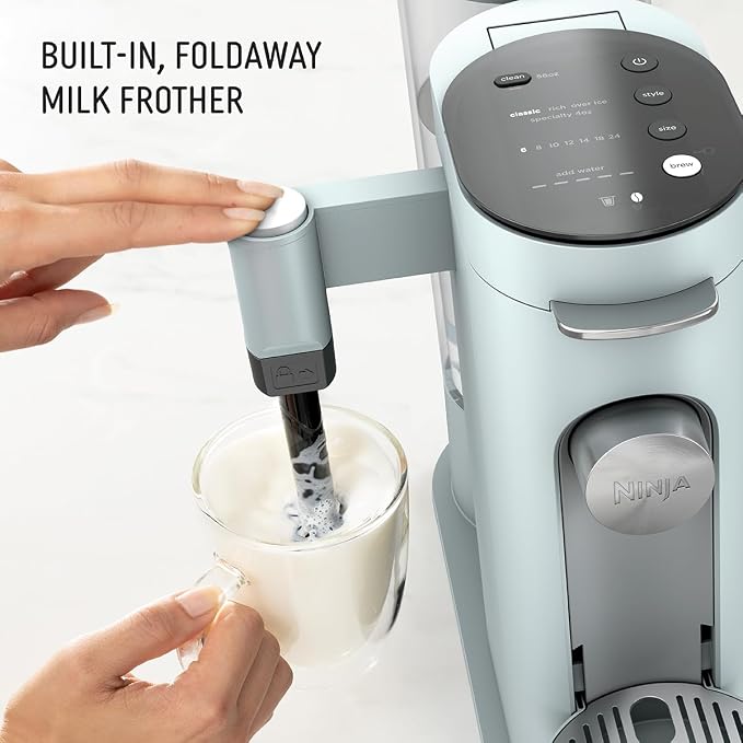 Ninja Pods & Grounds Coffee Maker, K-Cup Compatible, Glacier Blue, PB051GB | Built-In Milk Frother, 6-oz. Cup to 24-oz. Travel Mug Sizes, Iced Coffee Maker - Image 4