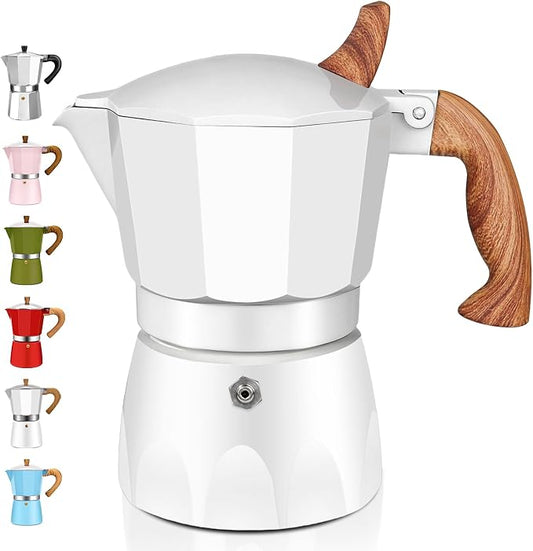 3 Cup Aluminum Espresso Stovetop Moka Pot Express Coffee Maker Percolator Italian Classic Mocha Coffee Machine for Italian and Cuban Cafe Brewing for Home & Camping 150ml 5oz by Theperfectcombinationofcoffeehomeandhealthylivingmakingeverydayadayofrituals