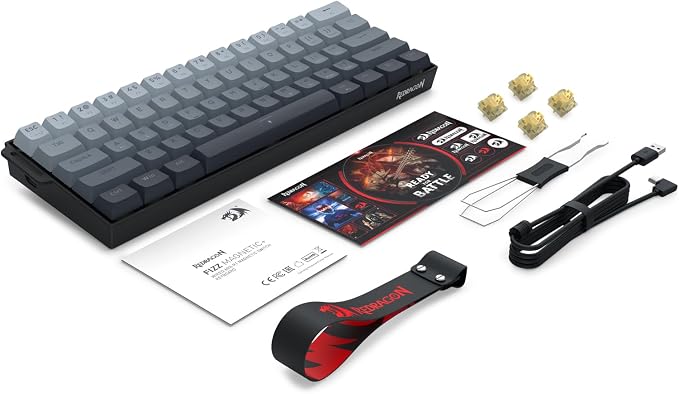 Redragon K617 HE Wired Hall-Effect Rapid Trigger Magnetic Gaming Keyboard | 8K Polling Adjustable Actuation, 61 Keys Design for More Room to Aim, Swap-Ready Socket for Mod, RGB Pro Software Supported - Image 7
