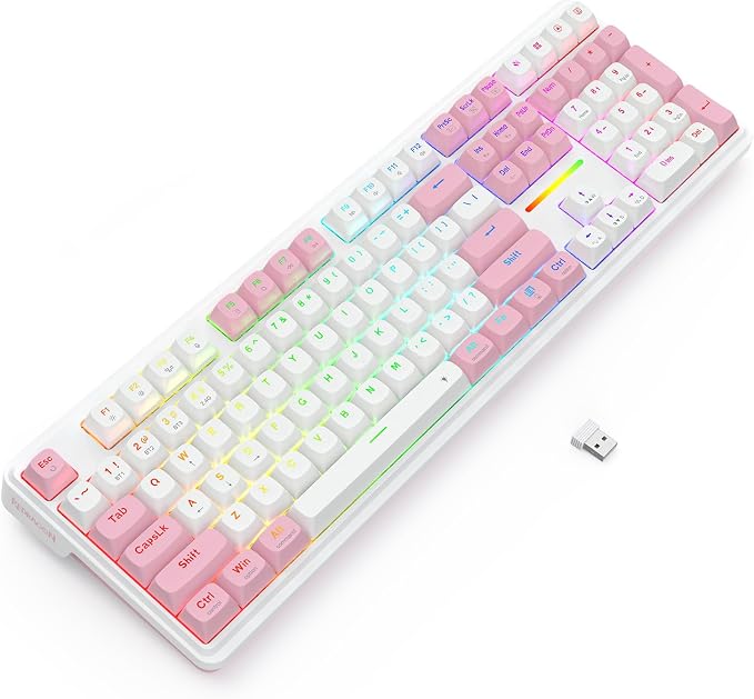 Redragon K745 PRO Wireless 108-Key Gasket RGB Gaming Keyboard, 4 Hotkeys | Extra Shortcut Keys, 0-Delay Tri-Mode, Cushioned Noise Dampening for Creamy Thocky Sound, Unfaded PBT Keycaps, PRO Software - Image 6