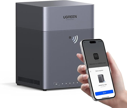 UGREEN NAS DH4300 Plus 4-Bay, Support Capacity up to 128TB (Diskless) | Remote Access, AI Photo Album, Beginner Friendly, 8GB LPDDR4X RAM, 2.5GbE, 4K HDMI, Network Attached Storage (Diskless) by Unknown