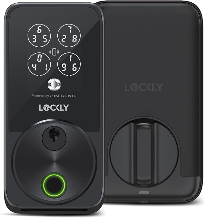 Lockly Secure Pro Smart Door Lock,Fingerprint Keyless Entry Door Lock,Apple Home Key Compatible,Auto Lock, App Remote Control,IP65 Waterproof,Easy Installation by Lockly