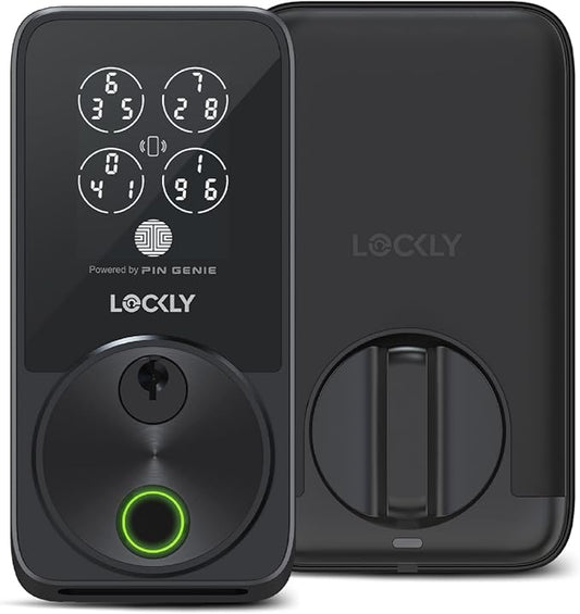 Lockly Secure Pro Smart Door Lock,Fingerprint Keyless Entry Door Lock,Apple Home Key Compatible,Auto Lock, App Remote Control,IP65 Waterproof,Easy Installation by Lockly