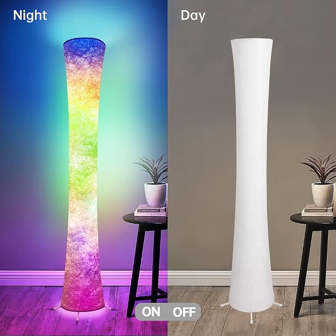2 Pcs Floor Lamp, 61'' Smart RGB LED Corner Lamp with Music Sync and 16 Million DIY Colors, 3 Color Temperature, APP & Remote Control, Color Changing Standing Floor Lamp for Bedroom Living Room - Image 5
