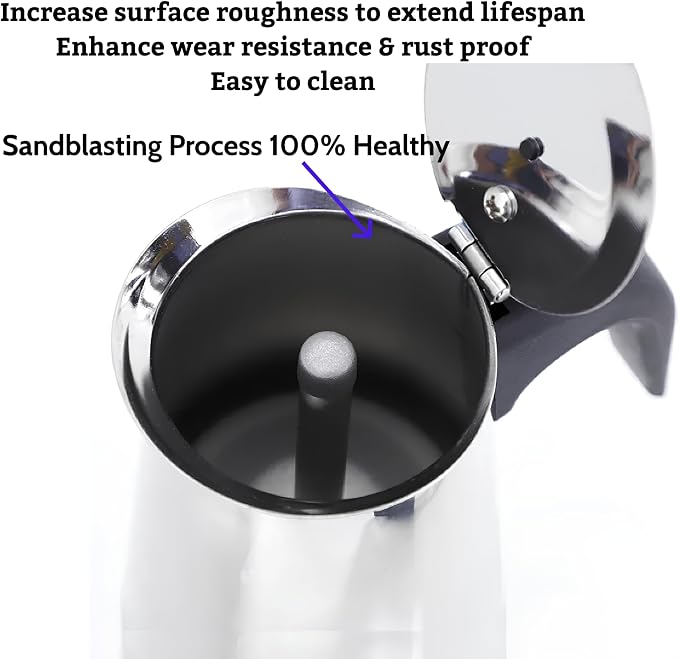 Stainless Steel Moka Pot, Gas/Electric Stovetop Espresso Maker, Percolator Coffee Pot Italian Percolator Cuban Café Brewing, Greca Coffee Maker (9CUP 450ml) - Image 4